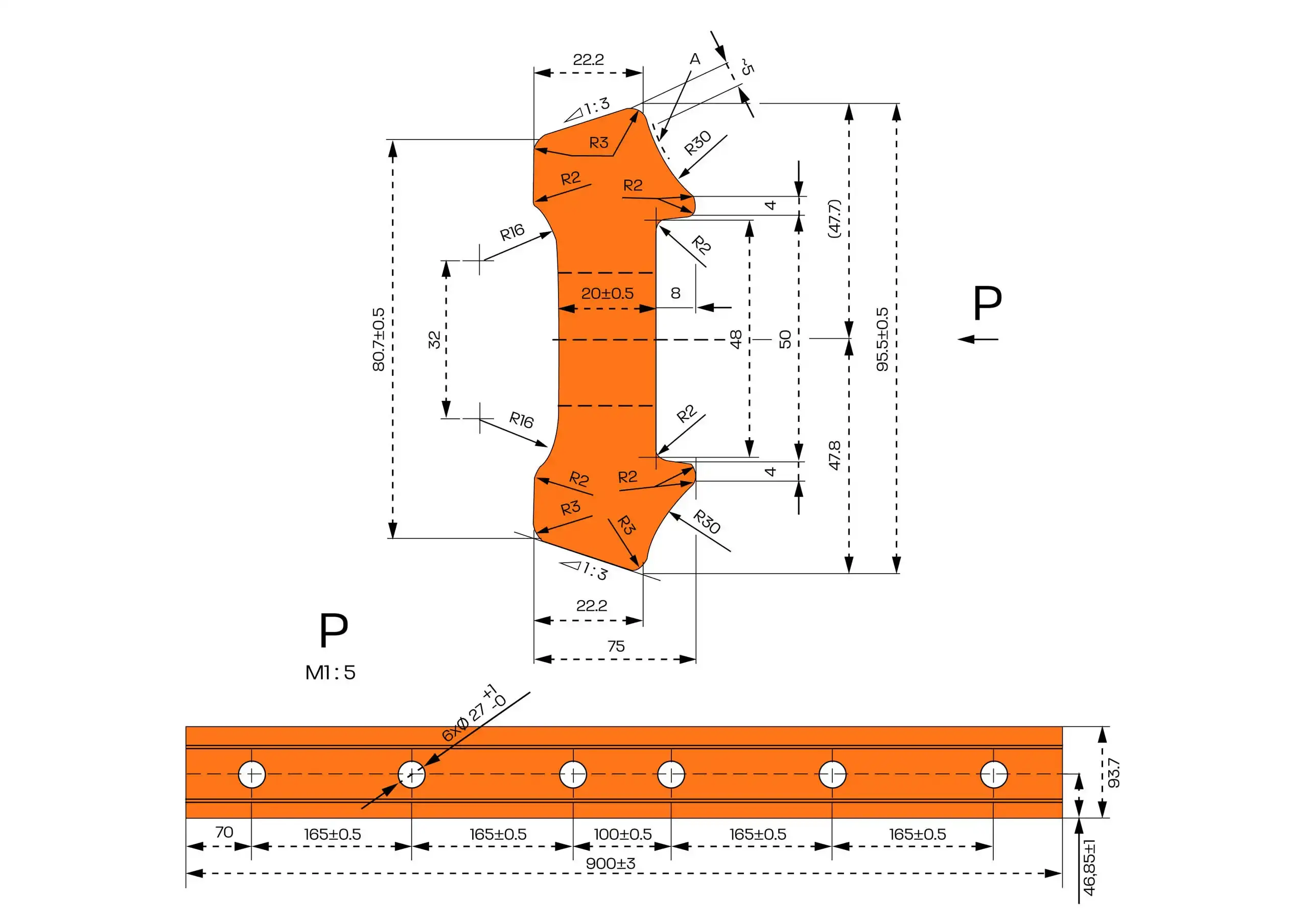 Rippenplatte Ł49-900/6