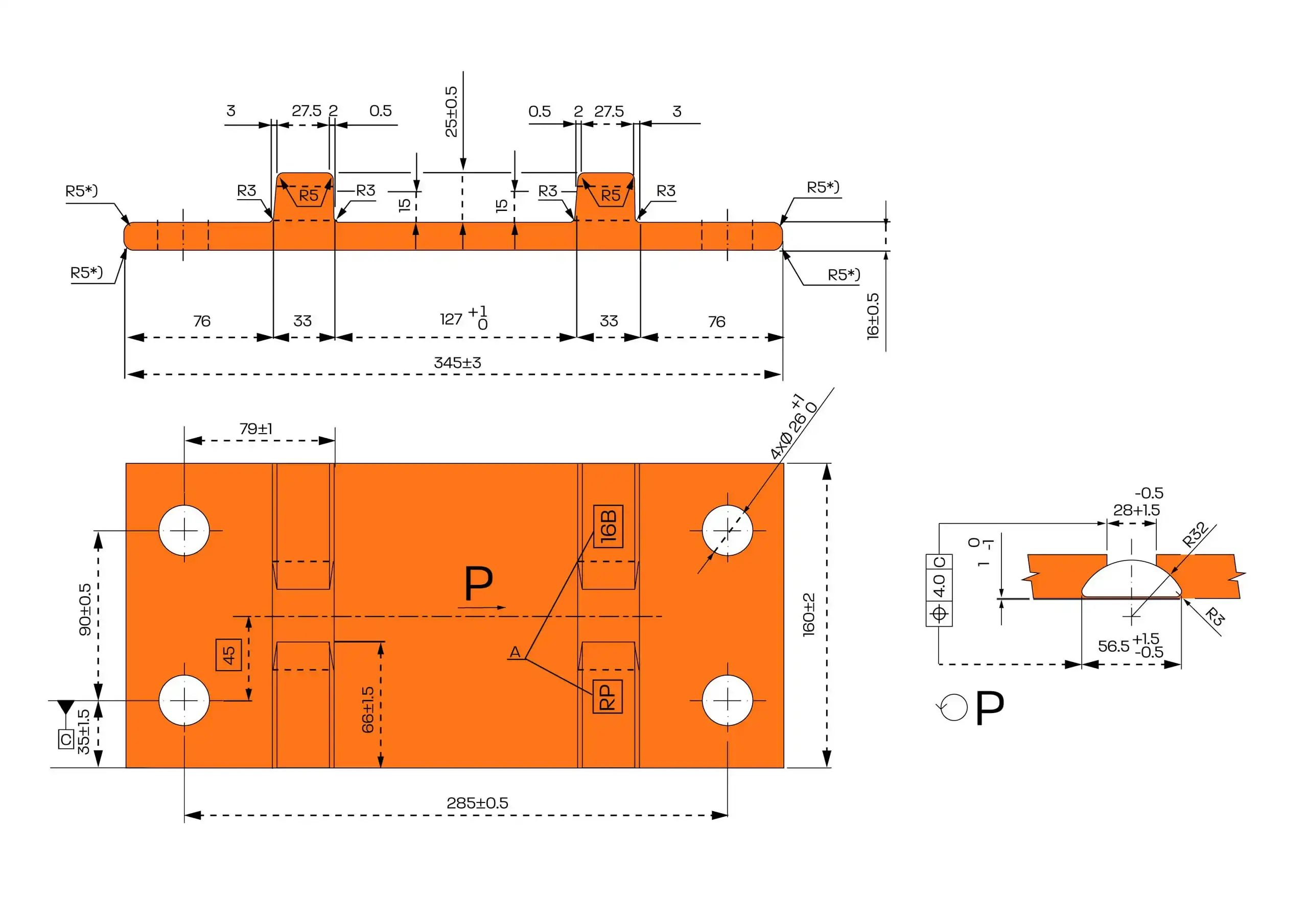Baseplate RP 16B (49-0-16/160)