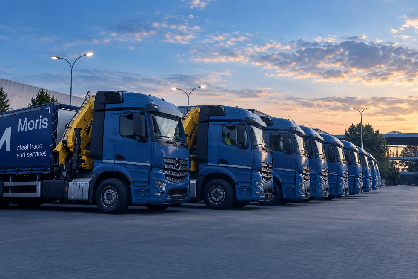 Fleet of Moris trucks